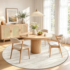 Round Rug 4ft Area Rugs: Washable Modern Circle Rug Small Non-Slip Soft Rugs Stain Resistant Printed Rug Indoor Circular Carpet for Living Room Bedroom Kitchen Dining Room(Beige, 4' Round) - Image 3