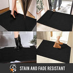 HIYARD Sturdy Front Door Mat, Absorbent Muddy Dirt Resist Welcome Door Mats Outdoor Indoor, Stain and Fade Resistant, Non-Slip Rubber Backing Low Profile Doormat for Entryway, 47×32, Black - Image 5