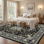 10x14 Area Rugs Living Room: Washable Rug for Bedroom Black Gold - Image 3