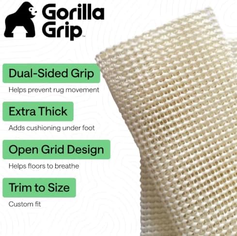 GORILLA GRIP® Slip Resistant Rug Pads for Hardwood Floor, 6x9 Cream - Image 2