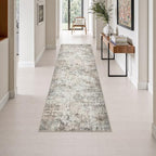 2.6x8 Washable Runner Rug：Modern Abstract Kitchen Soft Carpet Brown by FXRHLP