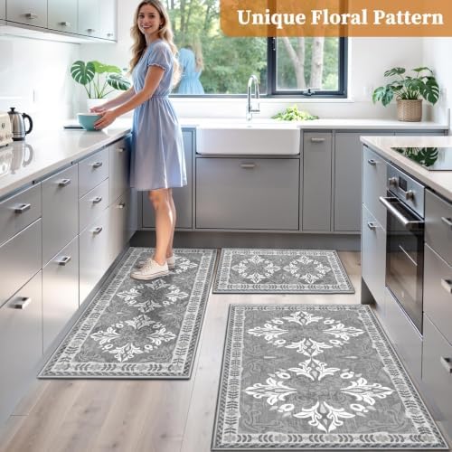 Kitchen Rugs Set of 3, Non Slip Washable Floor Mats with Water Absorbent - Image 6