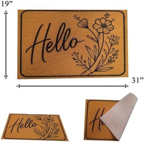 Outdoor Rug Door Mat, Welcome Mat, Non-Slip Entrance Mat, Stylish Front Door Mat, Entryway Rug, 19"x31", 7.HelloFlower - Image 3