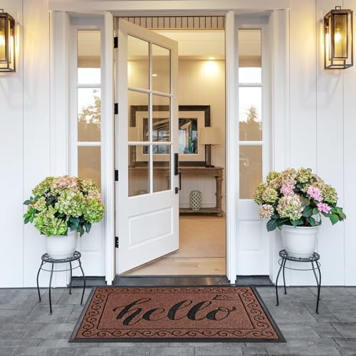 Yimobra Welcome Mats for Front Door 36x24, Heavy Duty Waterproof Outdoor Door Mat Outside Entrance, Non-Slip Low Profile Indoor Entryway Mat for Garage Patio, Maroon - Image 6