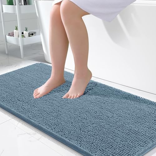 OLANLY Bathroom Runner Rugs 47x24, Extra Soft Absorbent Chenille Bath Rugs by OLANLY