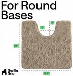 GORILLA GRIP Chenille Bath Rug Mat for Oval Toilet Base, 24x19 Beige - Image 2