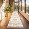 Beige Washable 2'6"x10' Extra Long Runner Rugs for Hallways, Non Slip Indoor Floor Mats for Entryway, Stain Resistant Long Floor Rug, Neutral Boho Floral Decor (2'6"x10' Beige/Latte) by HazoHaus