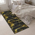 3x10 Washable Runner Rug：Modern Abstract Soft Carpet Black Gold - Image 4