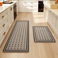 Kitchen Rugs Set of 2, Kitchen Mats for Floor,17x30+17x47 Brown by QiCaiJia