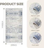 2x4 Rug Runners for Hallways Non Slip,Blue - Image 2