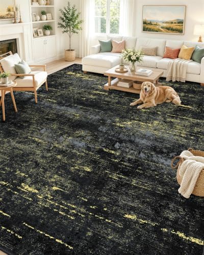 OLANLY 9x12 Washable Area Rug, Soft Non Slip Carpet for Bedroom Living Room by OLANLY