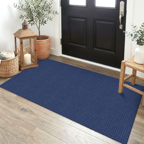 EARTHALL Washable Runner Rug, Non Slip Backdoor Rug, 2x4 Ft, Heathered Blue by Unknown