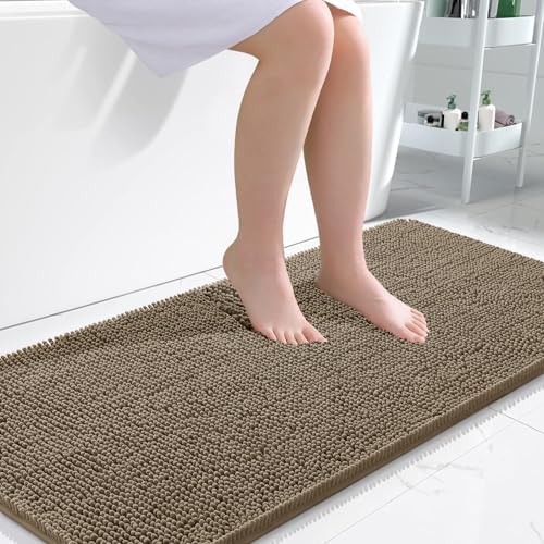 OLANLY Bathroom Runner Rugs 47x24, Extra Soft Absorbent Chenille Bath Rugs by OLANLY