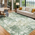RELEANY Washable 10'x14' Abstract Area Rug for Living Room Light Green by RELEANY