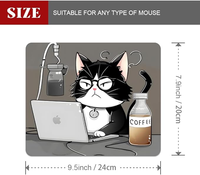 Cat (2) Square Mouse pad, Texture, Waterproof, Anti Slip Rubber Base, Computer Mouse pad, Laptop Mouse pad