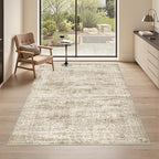 3x5 Rug for Entryway,Washable Area Rug,Brown - Image 3