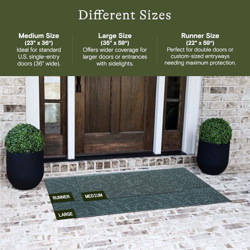 WaterHog Boxwood Front Door Mat Indoor Outdoor Entrance, All-Weather Mats - Image 3