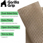 GORILLA GRIP® Slip Resistant Rug Pads for Hardwood Floor 9x12 Beige - Image 2