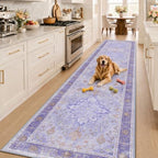 RELEANY Washable Area Rug, Runner 2'6"x12', Purple - Image 2