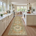 Madane Runner Rug 2x10 for Hallway, Washable Rug Runner, Brick/Brown/Green by Madane