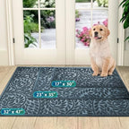 Bulijojo Front Door Mat Entrance,Durable Heavy Duty Welcome Mat,Thick Absorbent Natural Rubber Non Slip Mat, Sturdy Entryway Blue 47"x32" - Image 2