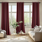 MIULEE Christmas Blackout Curtains for Bedroom 2 Panel 40"x96" Burgundy Red - Image 6