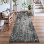 2x8 Black Rug Runners for Hallways Kitchen Runner Rug Non Slip Washable Black Long Runner Rugs with Rubber Backing Soft Abstract Carpet Runner for Bedroom, Kitchen, Bathroom, Entryway - Image 2