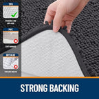 OLANLY Toilet Rugs U-Shaped 20x20, Soft Absorbent Chenille Contour Rugs - Image 6