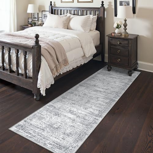 2x7 Runner Rug Non Slip,Washable Hallway Runner Rug,Grey - Image 3