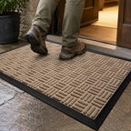 Mibao Front Door Mat Outdoor Entrance, 47" x 24" Heavy Duty Welcome Mat for Outdoor and Indoor, Waterproof Dirt Trapper Doormat, Super Absorbent Indoor Entryway Mat for Patio & Porch - Beige by Mibao