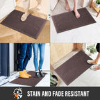 HIYARD Sturdy Front Door Mat, Absorbent Muddy Dirt Resist Welcome Door Mats Outdoor Indoor, Stain and Fade Resistant, Non-Slip Backing Entry Mat Low Profile Doormat for Entryway, 29×17, Coffee - Image 4