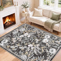 SameBed 4x6 Area Rug Living Room, Vintage Washable Carpet Black Gray by SameBed