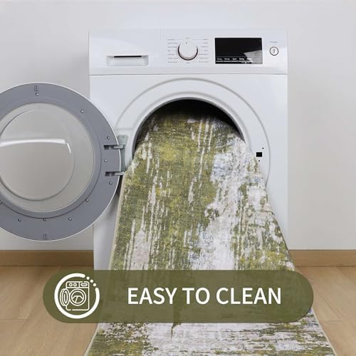Entrance Rugs Indoor 2x3 Green Entry Rug Washable Abstract Small Area Rug Non-Slip Low Pile Throw Rugs for Entryway, Kitchen Floor, Front Door Indoor Door Mat, Bedroom Bedside - Image 6