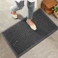HIYARD Sturdy Front Door Mat, Absorbent Muddy Dirt Resist Welcome Door Mats Outdoor Indoor, Stain and Fade Resistant, Non-Slip Backing Entry Mat Low Profile Doormat for Entryway, 29×17, Grey by HIYARD
