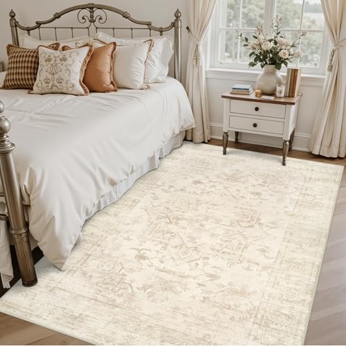 8x8 Area Rugs Living Room: Bedroom Washable Carpet Beige/Brown - Image 2