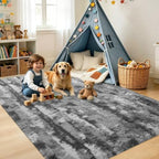Noahas 6x9 Large Grey Fluffy Soft Area Rug Non-Slip for Living Room Bedroom - Image 4
