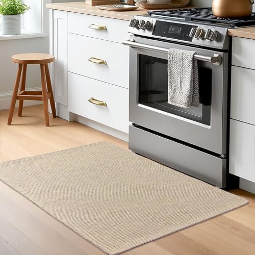 EARTHALL Washable Entryway Rug, Non Slip Indoor Doormat, 2x3 Ft, Sand/Beige - Image 6