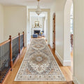 Madane Hallway Runner Rug 3x12 Washable Kitchen Runners 12ft, Turmeric/Grey by Madane