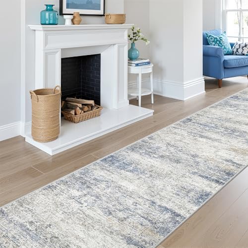 2x10 Runner Rug Non Slip,Washable Hallway Runner Rug,Blue - Image 4
