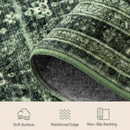 Lofus 9x12 Area Rug for Living Room, Non-Slip Washable Carpet,Green - Image 7