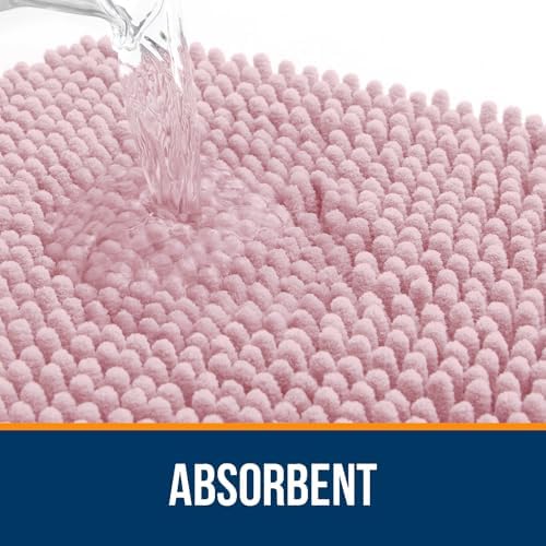 OLANLY Toilet Rugs U-Shaped 20x20, Soft Absorbent Chenille Contour Rugs - Image 4