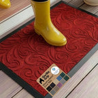 GORILLA GRIP WeatherMAX Door Mat, Indoor Outdoor, 35x23, Red Vintage Wine by GorillaGrip