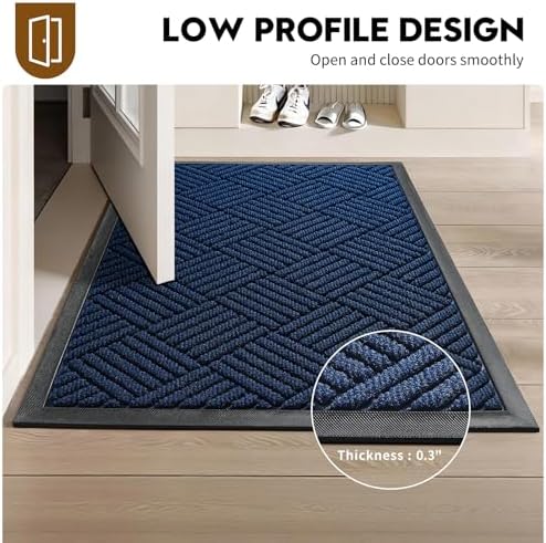 Front Door Mat, Heavy Duty Non-Slip Doormat 47.5"x35.5", Navy - Image 5