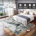 6x9 Area Rugs for Living Room Washable Bedroom Dining Room Black Gold - Image 2