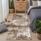 2x5 Brown Rug Runners for Hallways Kitchen Non Slip Washable Entryway Runner Rugs with Rubber Backing 5ft Long Carpet Runner for Laundry Room Bedroom, Low Pile Stain & Fade Resistant, Abstract Coffee - Image 3