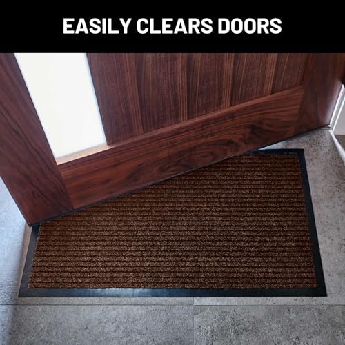 Front Door Mat, Indoor Outdoor Welcome Entryway Doormat, 30x17 Dark Brown - Image 4