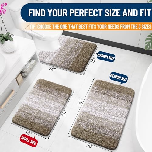 OLANLY Small Bathroom Rugs 35x16, Extra Soft Absorbent Microfiber Bath Rugs - Image 2
