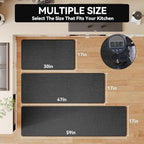 YDKGL Extra Long Kitchen Runner Rugs Kitchen Mat Non Slip Black 17"x95" - Image 2