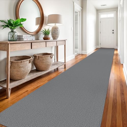EARTHALL Washable Runner Rug, Non Slip Hall Runner Carpet, 3x18 Ft, Dark Gray - Image 6