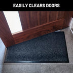 Front Door Mat, Indoor Outdoor Welcome Entryway Doormat, 30x17 Steel Gray - Image 4